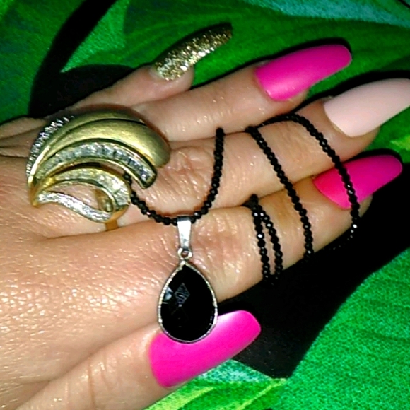 QVC Jewelry - Black Spinel Pendant and Necklace